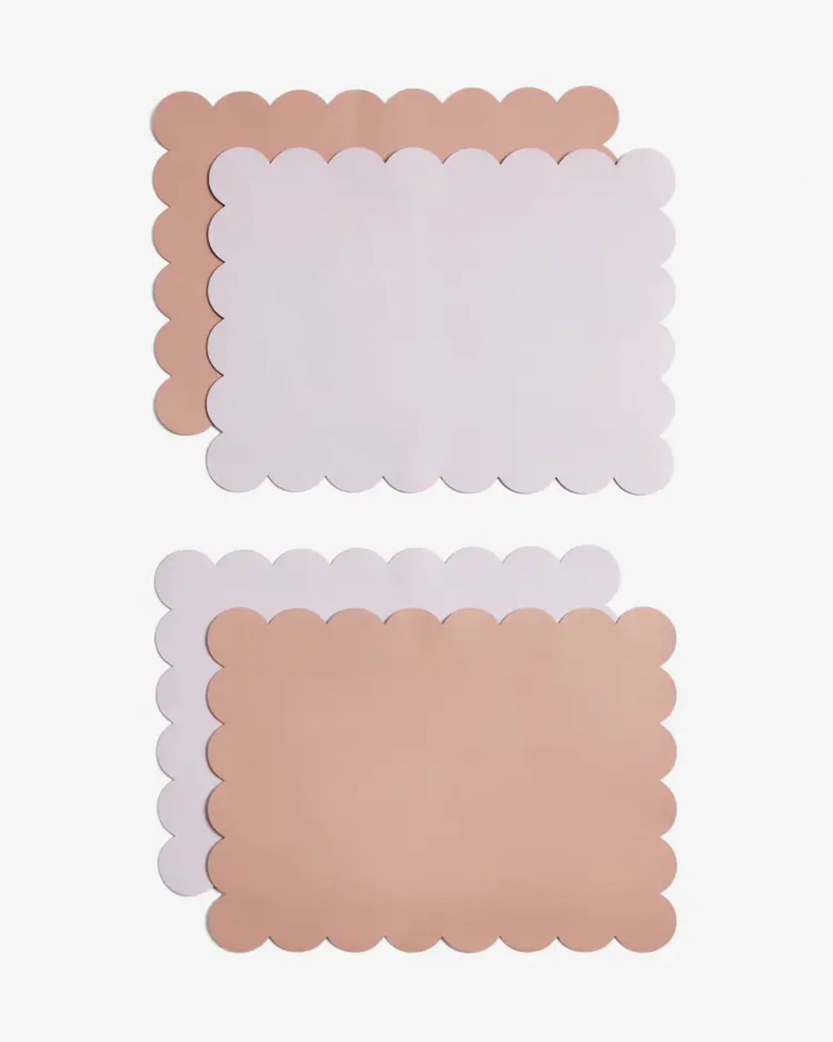 Wildlife Floral Scallop Reversible Soft Faux Leather Placemats (wipeclean)