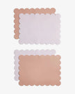 Wildlife Floral Scallop Reversible Soft Faux Leather Placemats (wipeclean)