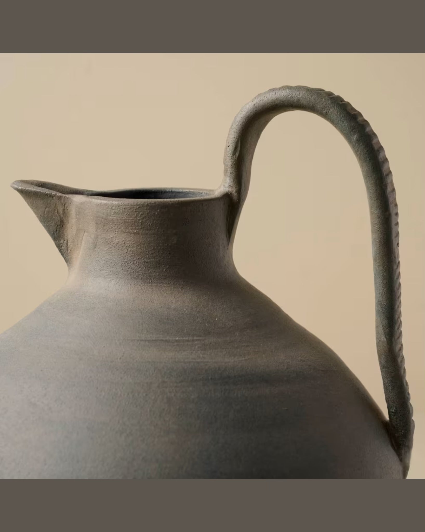 Ravine Black Ceramic Jug Vase