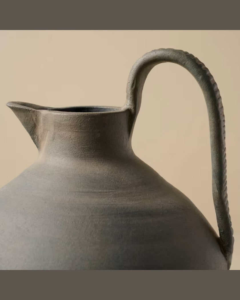 Ravine Black Ceramic Jug Vase