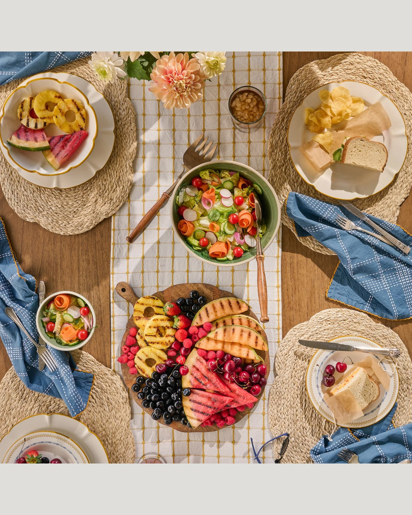 Antiqued Wood Round Serving Board