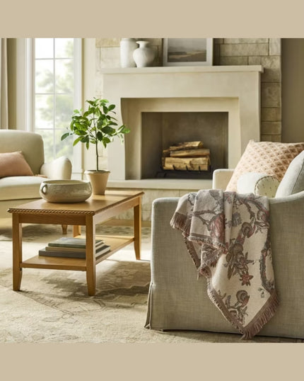 127 cm x 152 cm Throw Allover Jacquard Floral Multi Color