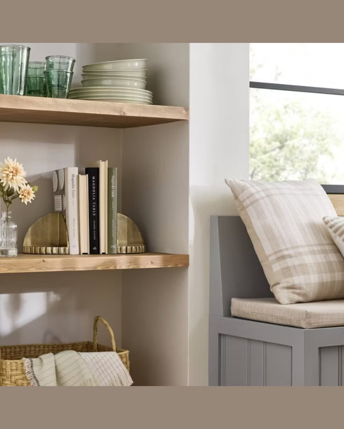 Brass Idler Gear Bookends Antique Finish (Set of 2)