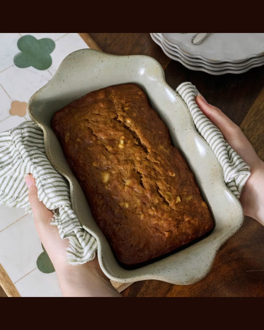 Loden Green Scalloped Loaf Pan