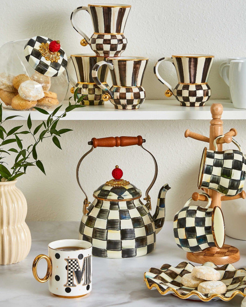 Courtly Check Enamel Tea Kettle