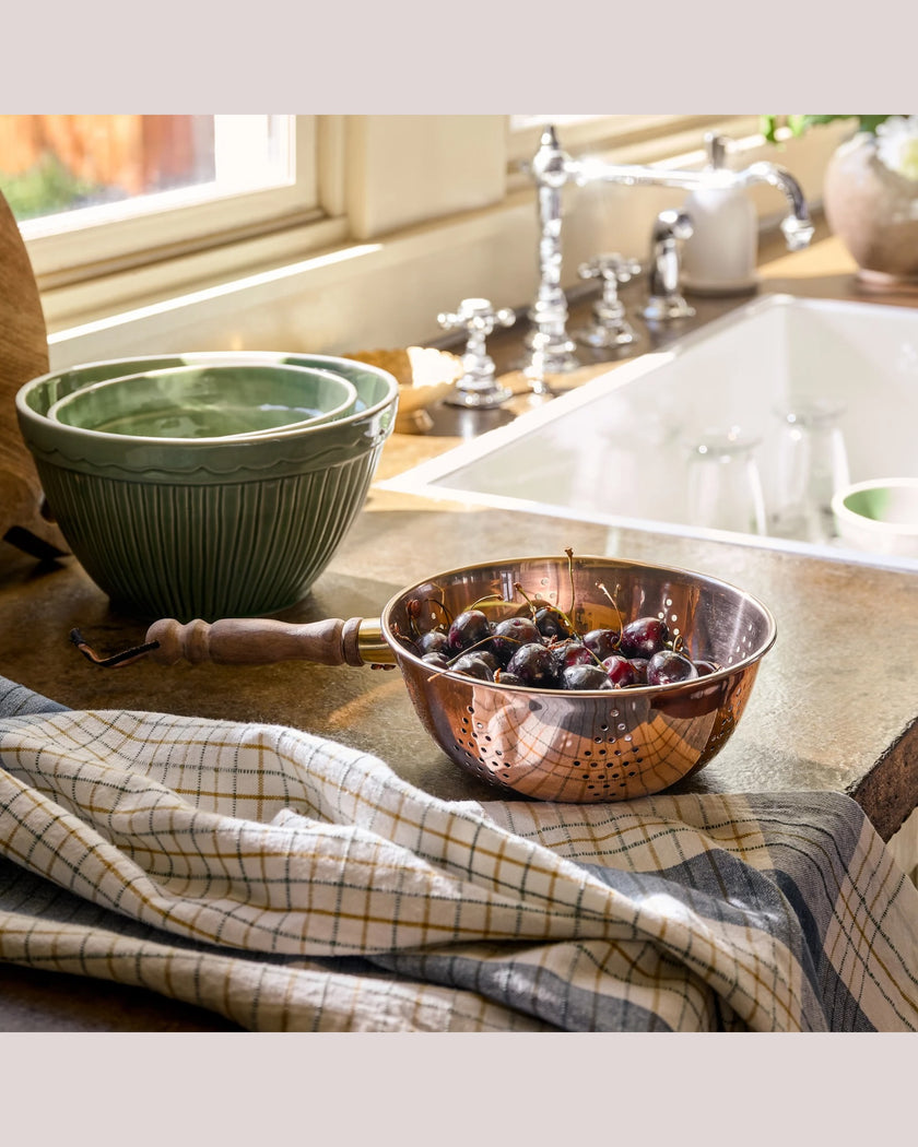 Vintage-Inspired Green Mixing Bowl Set of Two