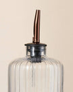 Oil & Vinegar Ribbed Glass Bottle Set with Wood Base