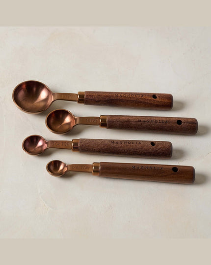 Walnut and Copper Measuring Spoons