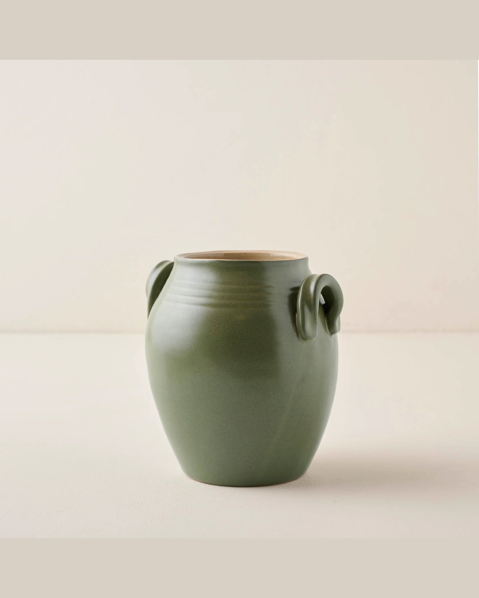 Vintage-Inspired Sage Green Utensil Crock