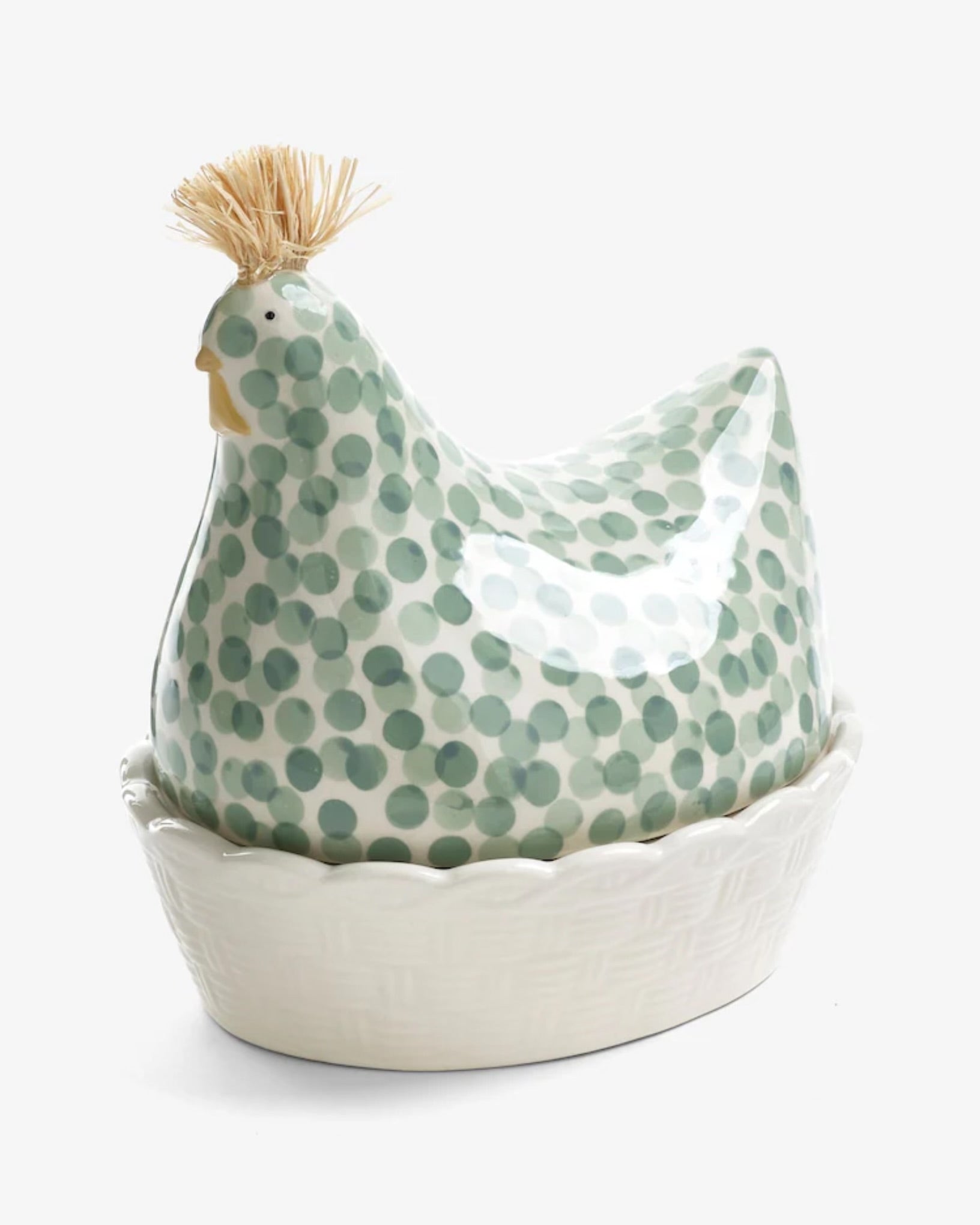 Sage Green Ceramic Chicken Egg House