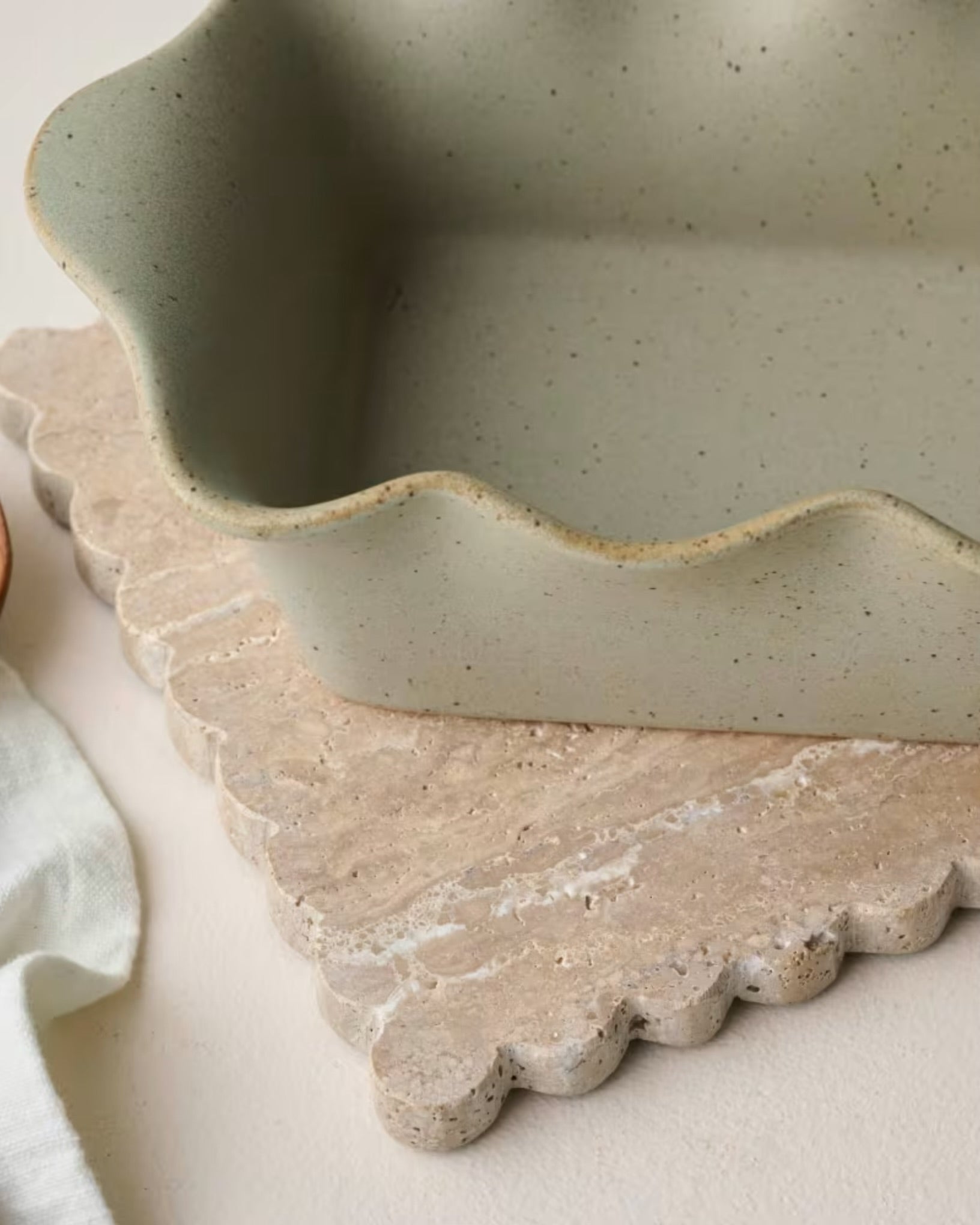 Loden Green Scalloped Loaf Pan