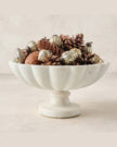 Scalloped Marble Footed Bowl