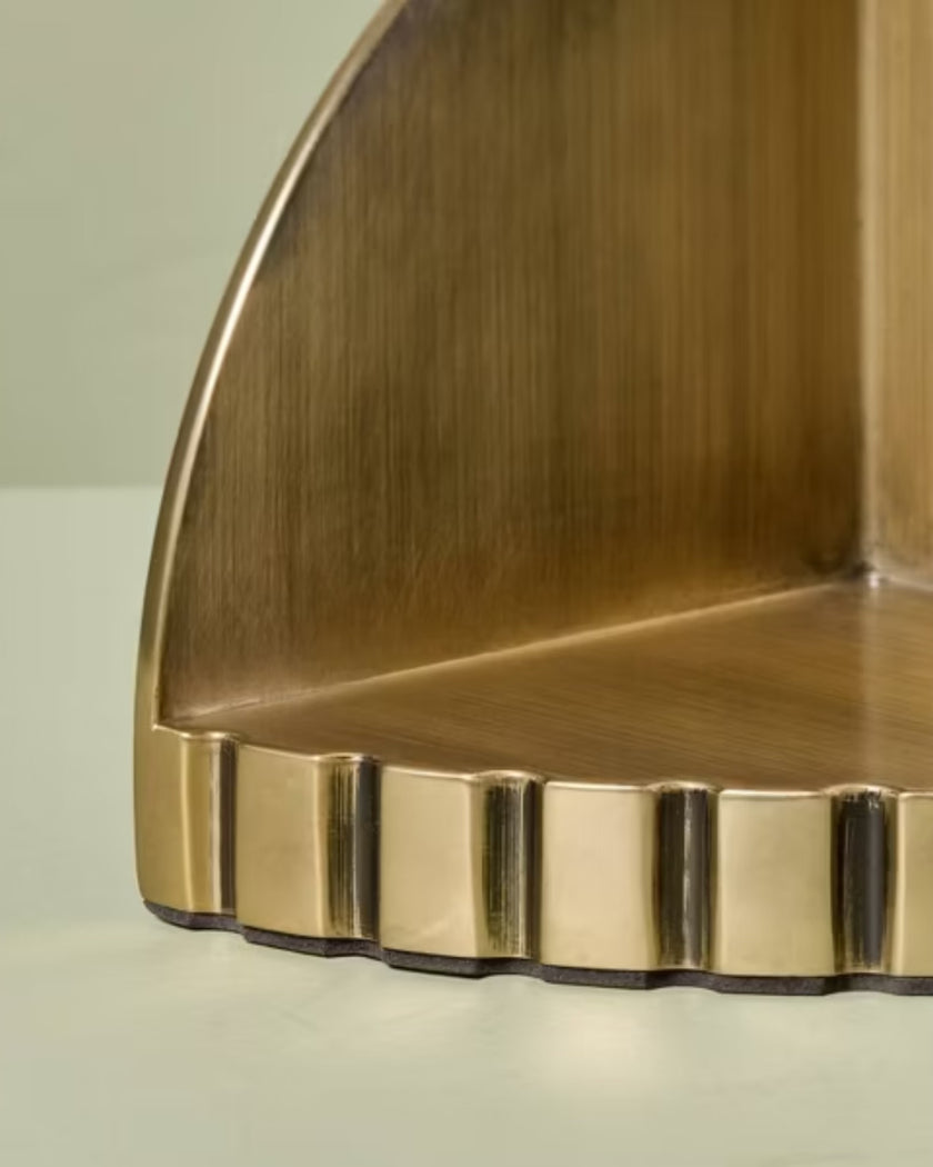 Brass Idler Gear Bookends Antique Finish (Set of 2)