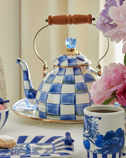 Royal Check Enamel Tea Kettle