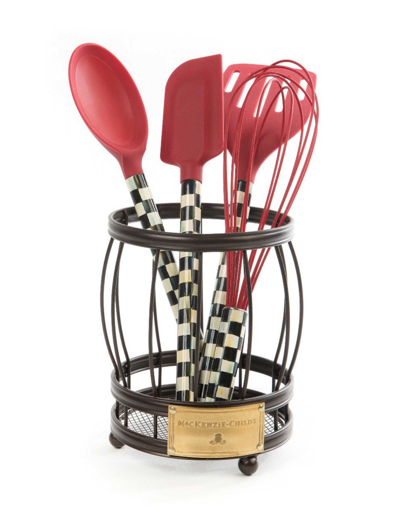 Utensil Caddy with Brass Logo