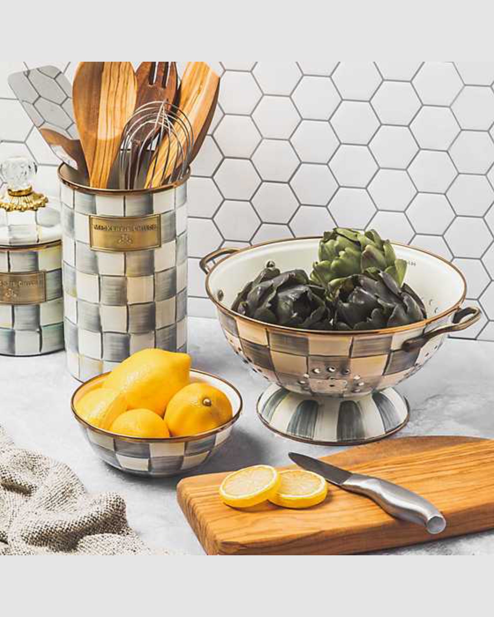 Sterling Check Large Colander