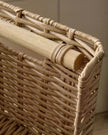Set of 2 Natural Plastic Wicker Kitchen Storage Baskets