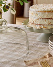 French Grey Ruffle Cake Stand with Dome