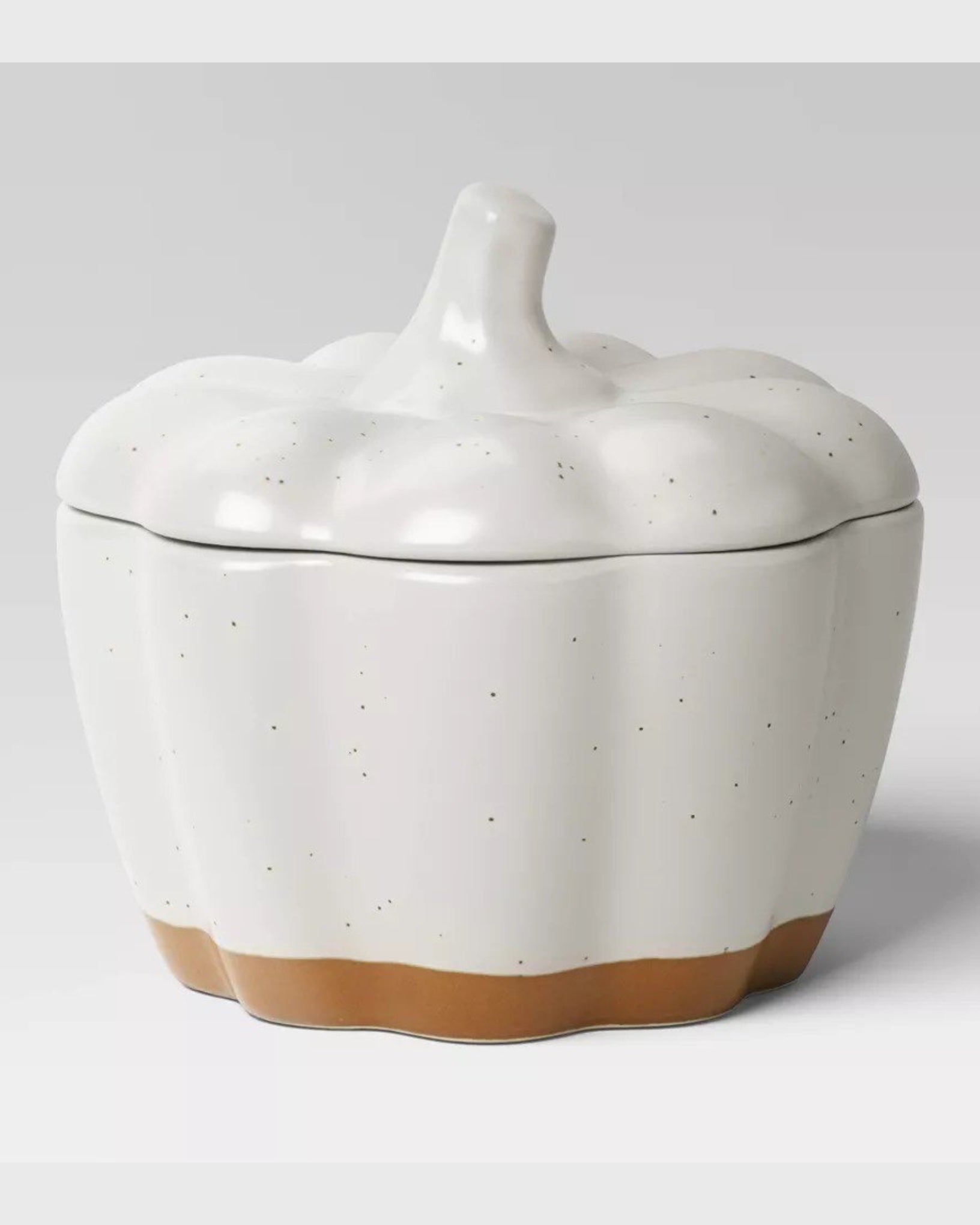 840ml Pumpkin Stoneware Serving Bowl with Lid cream