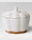 840ml Pumpkin Stoneware Serving Bowl with Lid cream