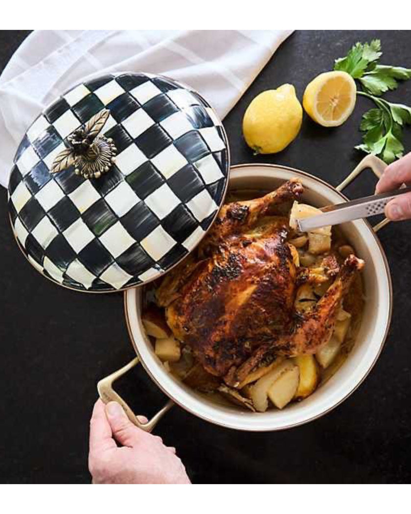 Courtly Check Enamel Casserole 5QT