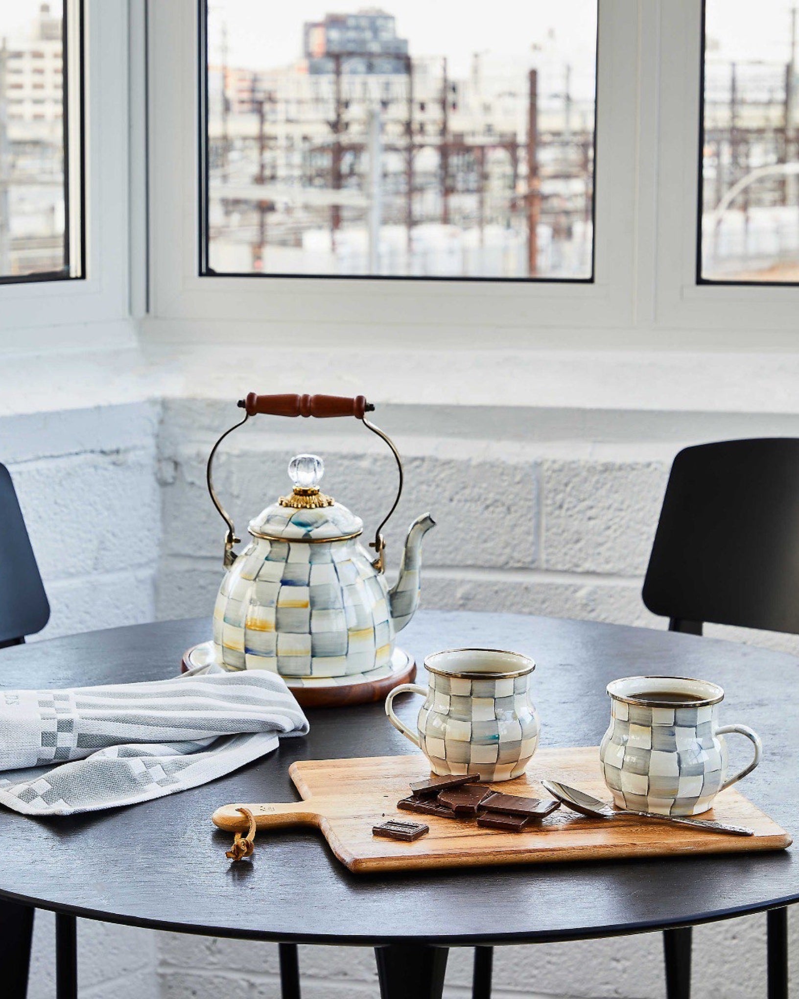 Sterling Check Mug (Set of 2)