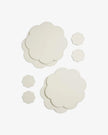 Cream Flower Faux Leather Placemats and Coasters