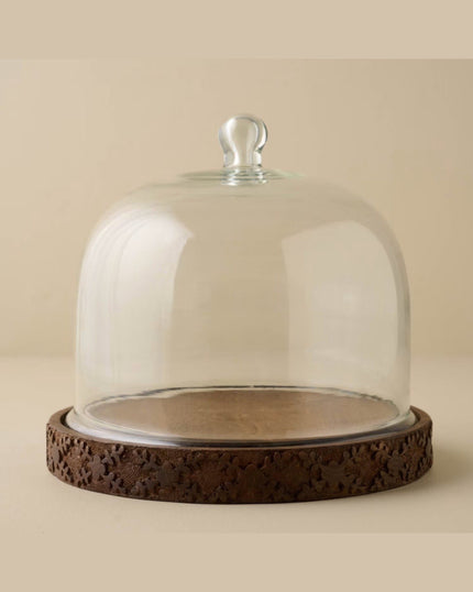 Laurie Carved Wood Cake Dome
