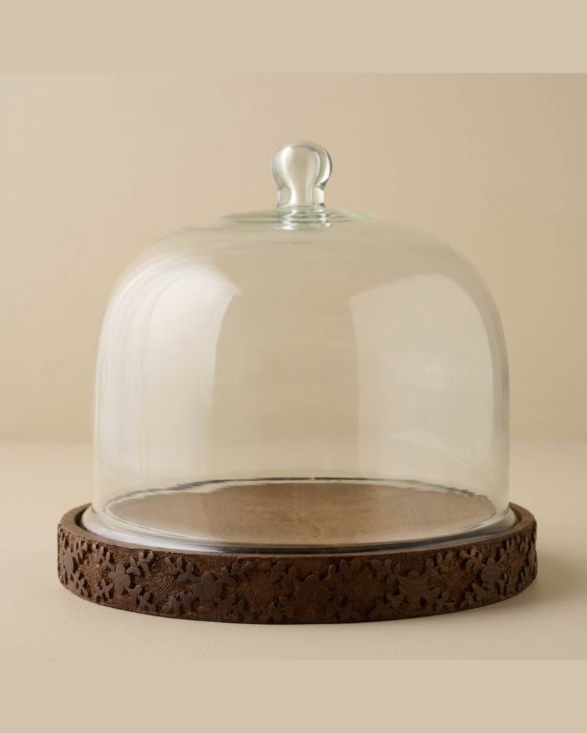 Laurie Carved Wood Cake Dome