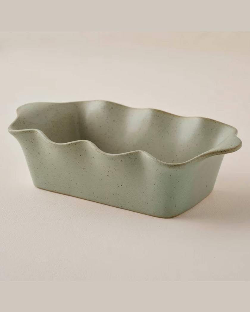 Loden Green Scalloped Loaf Pan