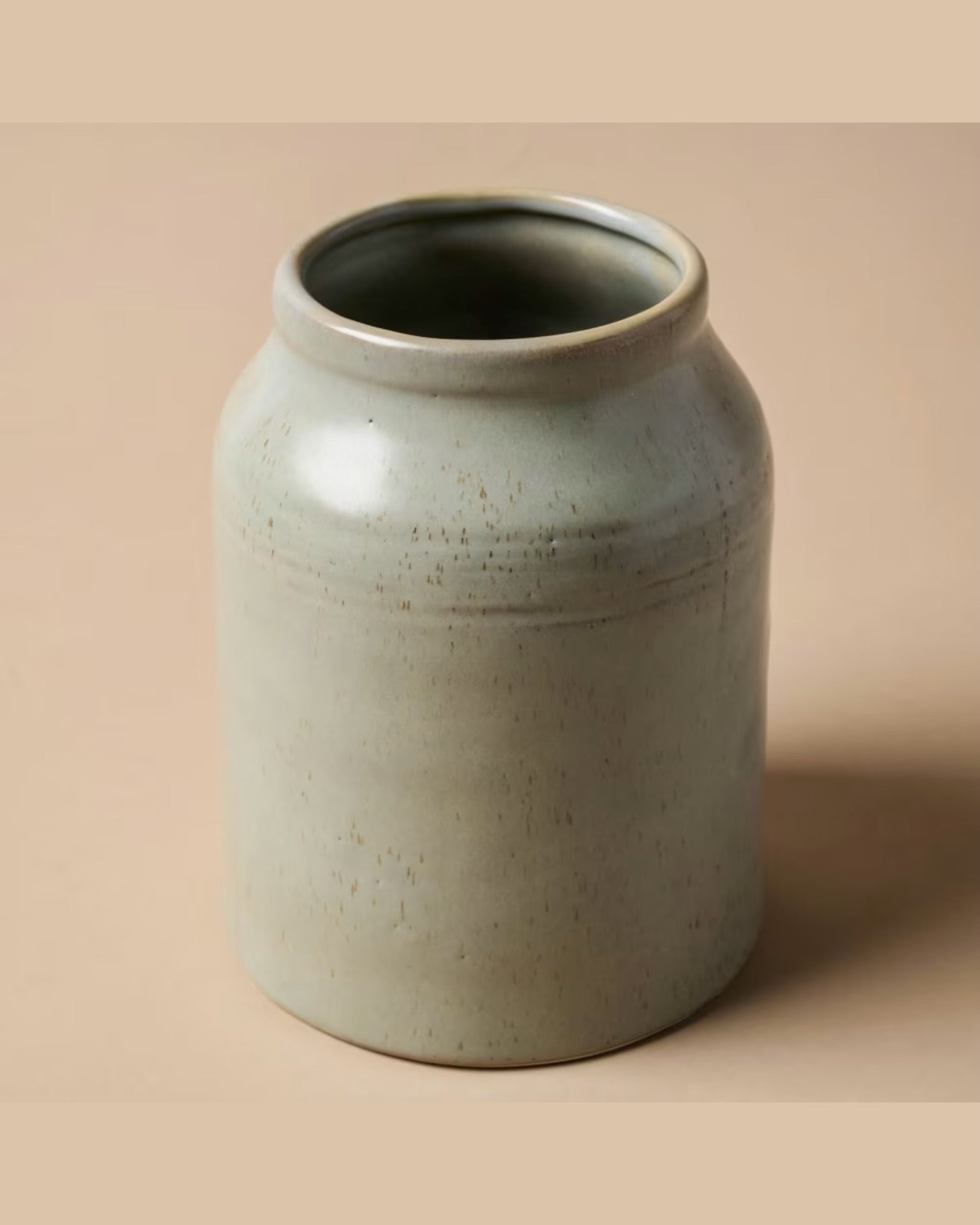 French Grey Embossed Stripe Utensil Holder