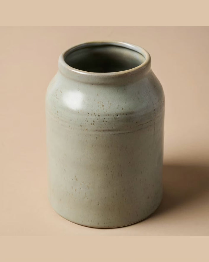 French Grey Embossed Stripe Utensil Holder