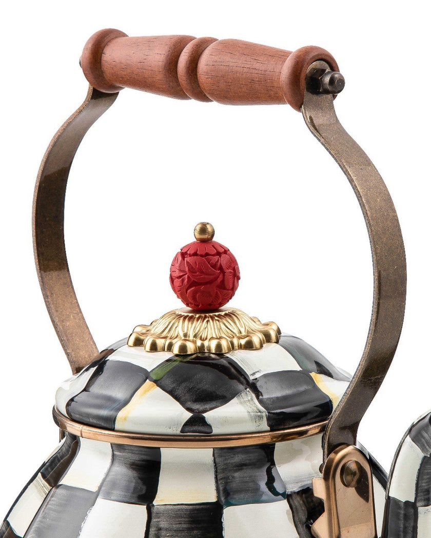 Courtly Check Enamel Tea Kettle