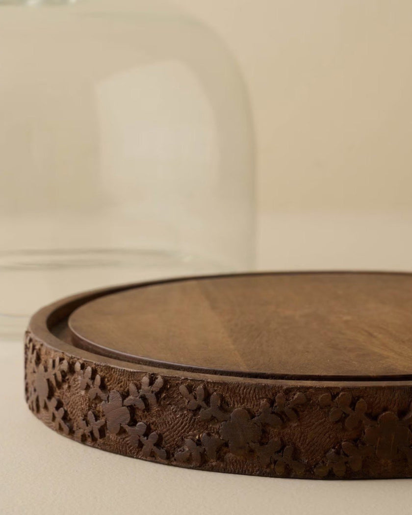 Laurie Carved Wood Cake Dome