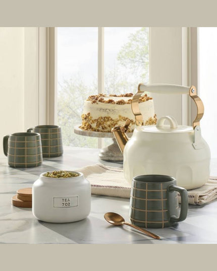 1.9 litres Stainless Steel Arch Cutout Teapot in Cream