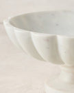 Scalloped Marble Footed Bowl