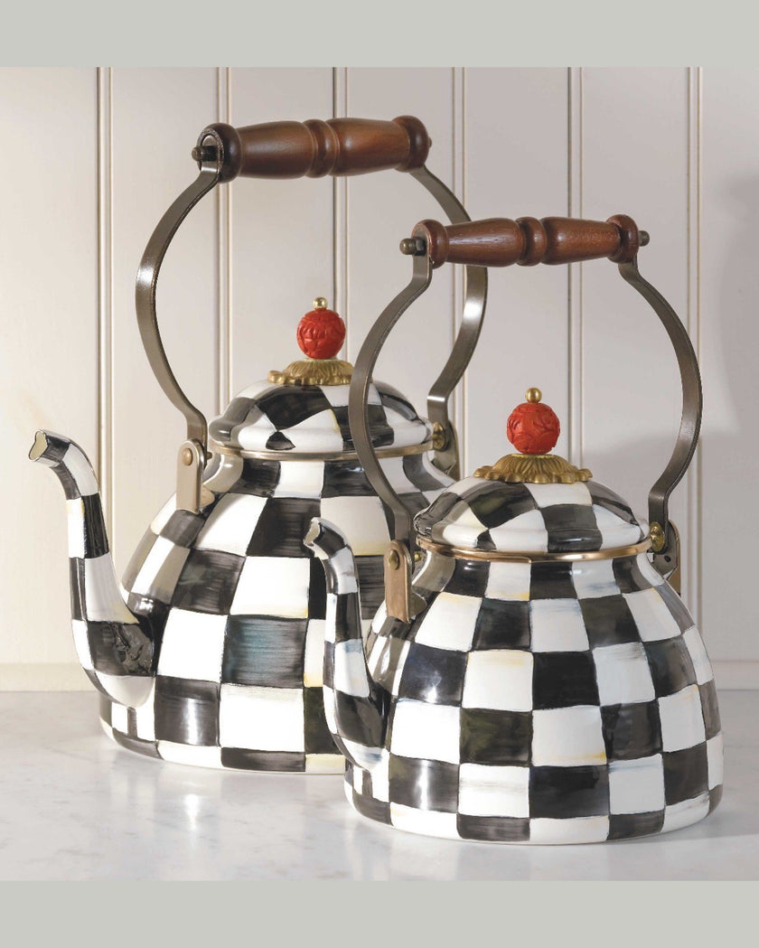 Courtly Check Enamel Tea Kettle