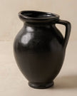 Marcel Distressed Black Ceramic Vase with Handle