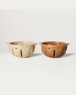 Stoneware Berry Bowls Tan/Pumpkin Brown (Set of 2 or 4)