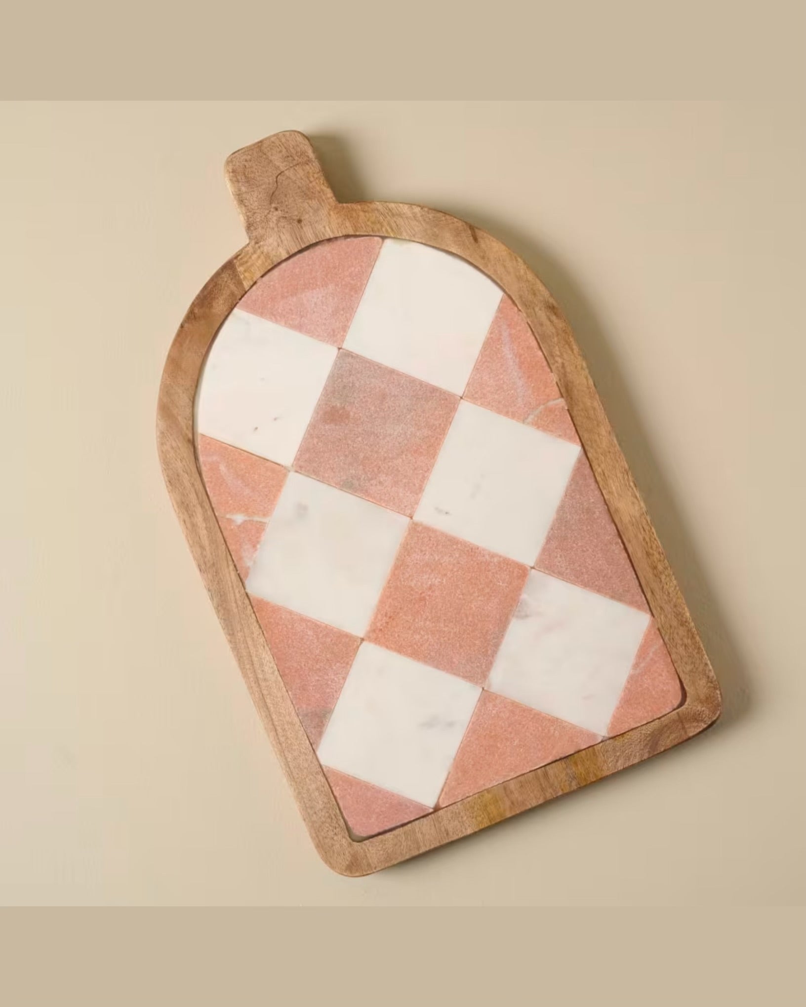 Carmella Checkered Marble Serving Board