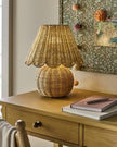 Table Lamp with Woven Base and Woven Shade