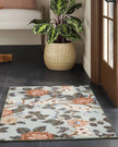 Floral Washable Accent Rug Floormat