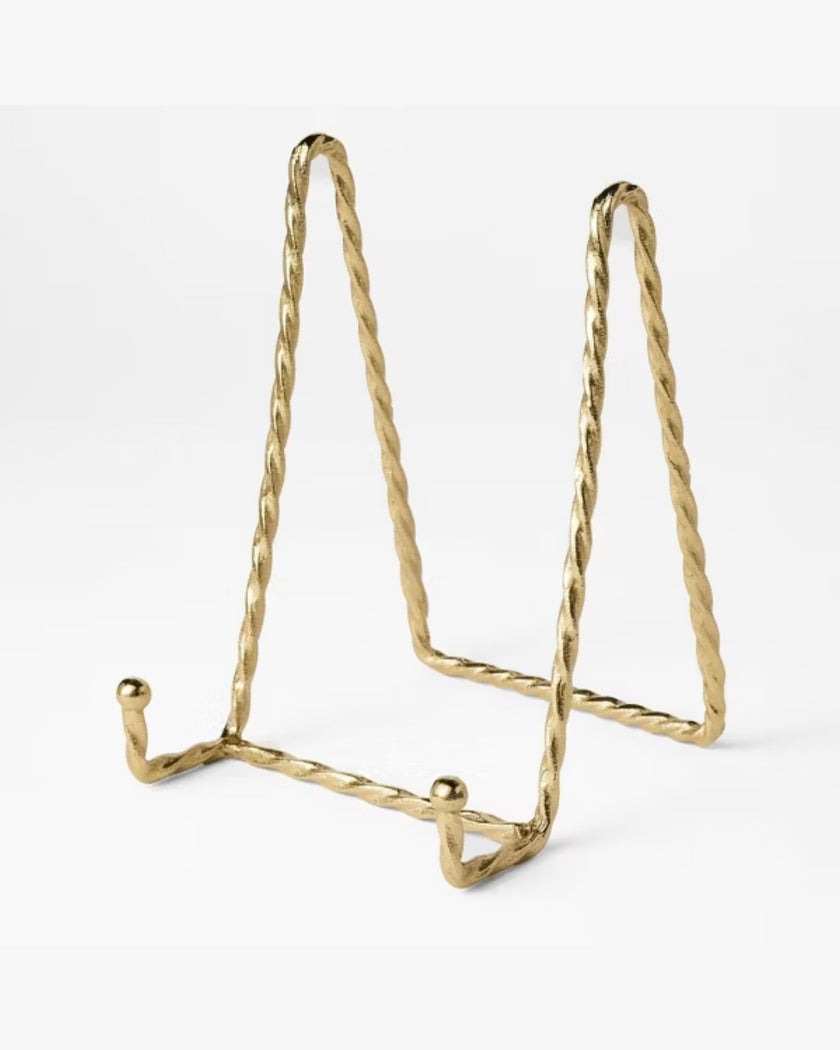 Twisted Brass Book Holder Gold