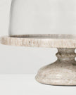 Pedestal Marble Covered Dessert Stand Warm Gray