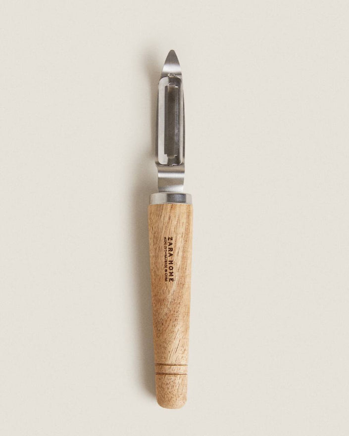 Steel and Acacia Wood Vegetable Peeler