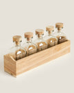 Acacia Wood Spice Jar Set of 5 with Box