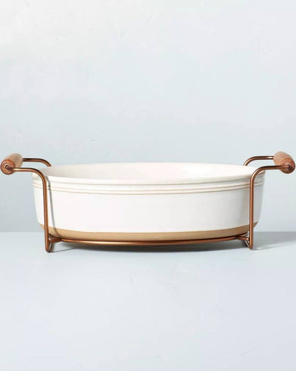 Cradle Carrier with Wooden Handle (serving dish not included)