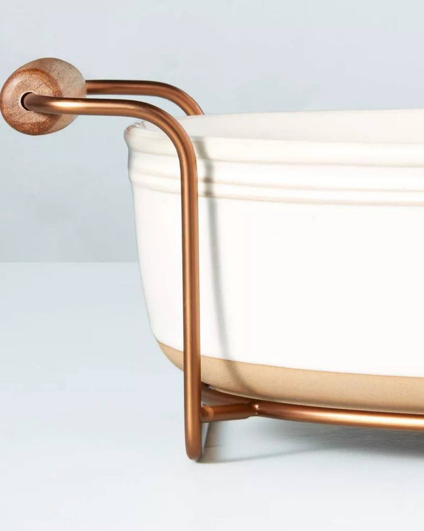 Cradle Carrier with Wooden Handle (serving dish not included)