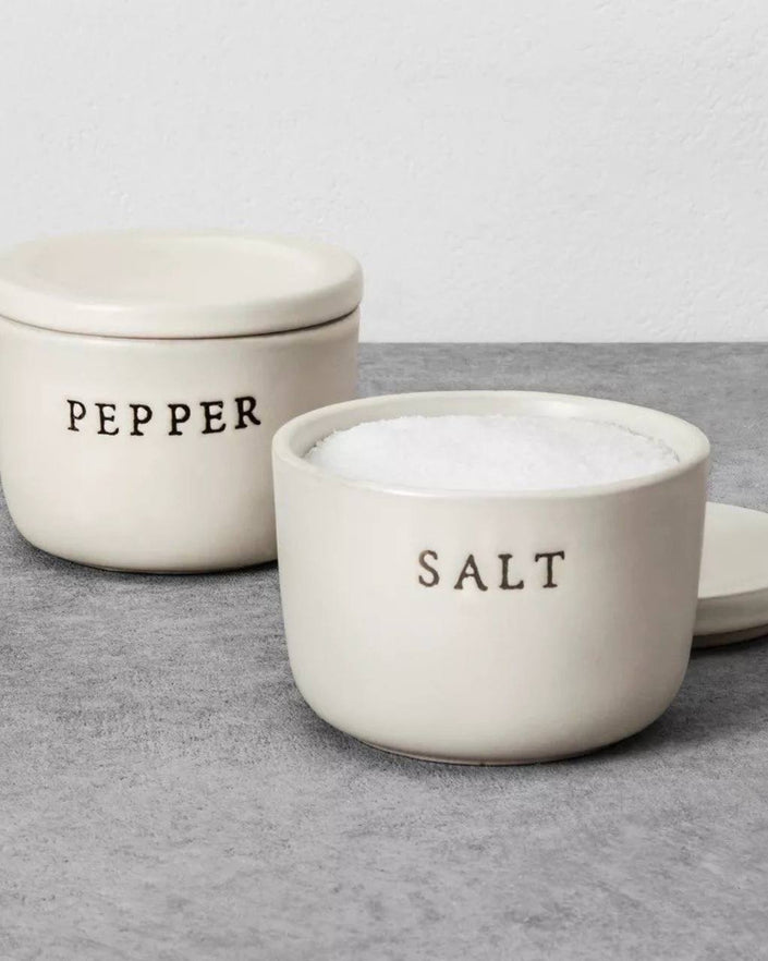 Stoneware Salt Cellar Matte Cream