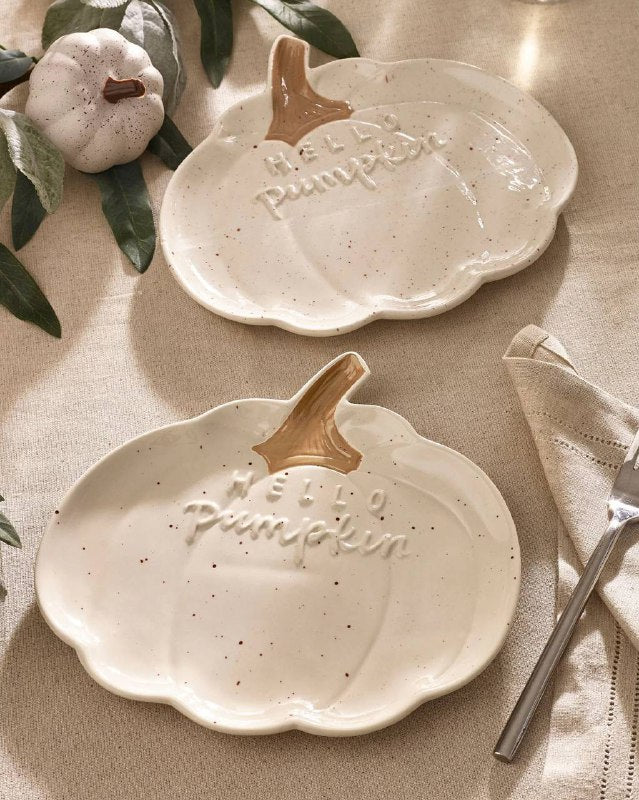 Set of 4 Pumpkin Side Plates